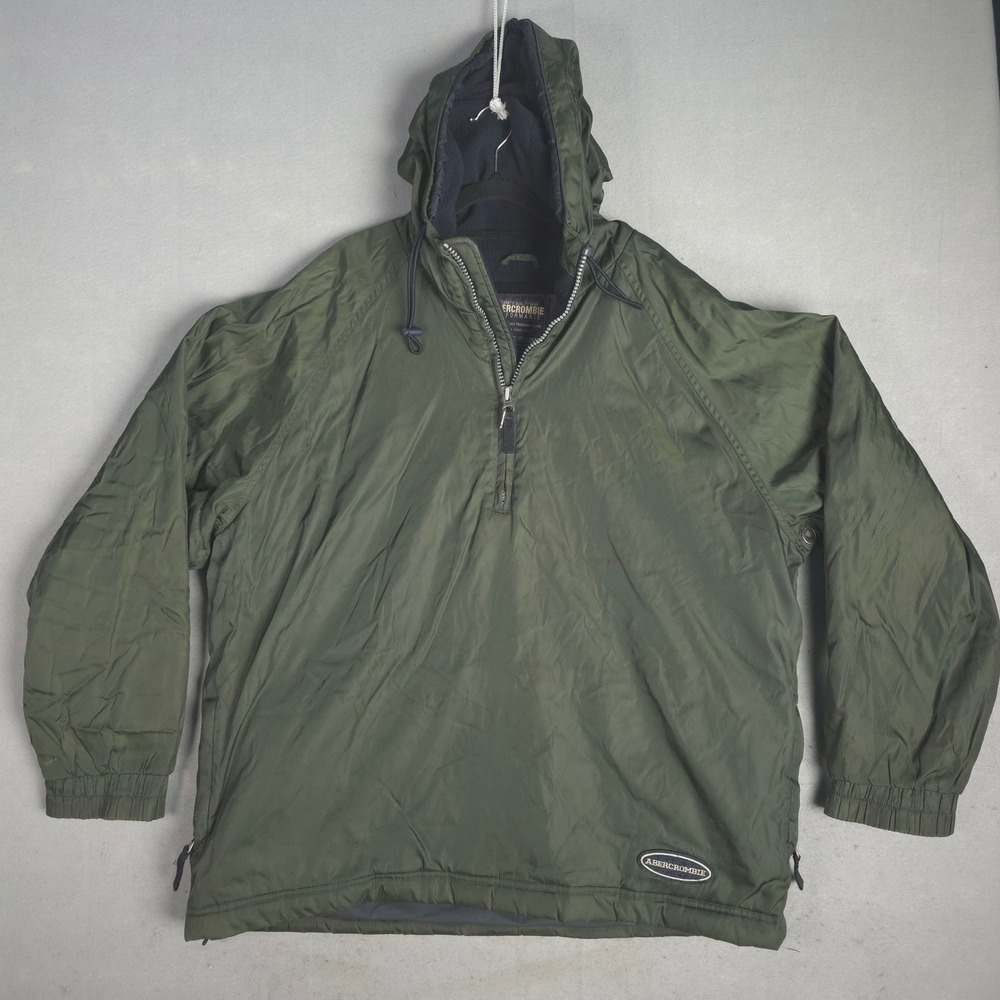 Abercrombie Performance Olive Green Pullover Anorak‎ Hoodie Jacket Men Large